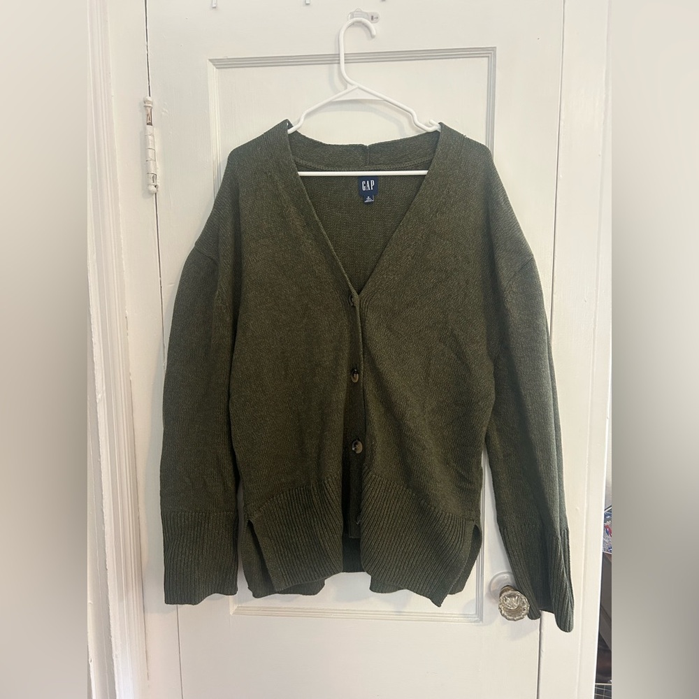 Gap Olive Green Cardigan Sweater Button Front Cozy
